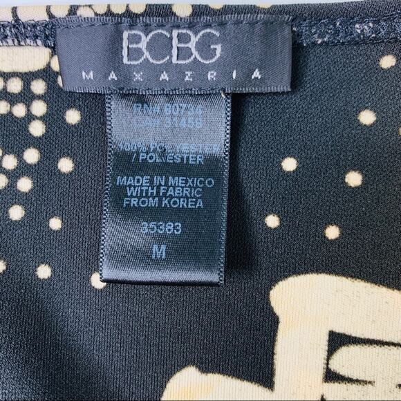 BCBGMAXAZRIA patterned cross front ruched dress - Picture 9 of 12